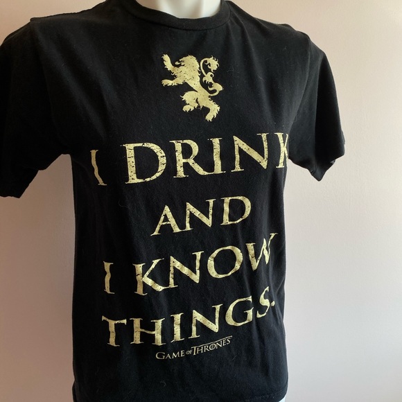 Game of Thrones T Shirt ‘I Drink And I Know Things - Picture 2 of 3